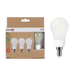 Lot de 3 ampoules led à filament  E14, 806Lm = 3.8W, LEXMAN