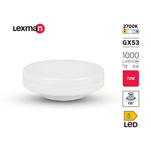 Ampoule dispositif led monté en surface (smd)  GX53, 1000Lm = 9W, LEXMAN