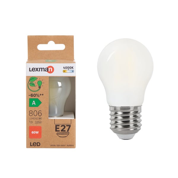 Ampoule led à filament  E27, 806Lm = 3.8W, LEXMAN