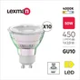 Lot de 10 ampoules led réflecteur GU10, 450lm = 50W, blanc neutre, LEXMAN