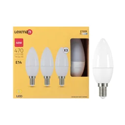 Lot de 3 ampoules led  E14, 470Lm = 3.4W, LEXMAN