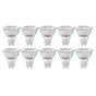 Lot de 10 ampoules led réflecteur GU10, 450lm = 50W, blanc chaud, LEXMAN