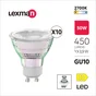 Lot de 10 ampoules led réflecteur GU10, 450lm = 50W, blanc chaud, LEXMAN