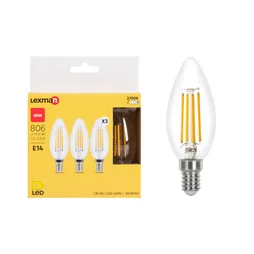 Lot de 3 ampoules led à filament  E14, 806Lm = 5.9W, LEXMAN