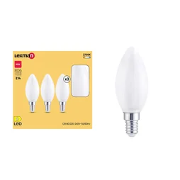 Lot de 3 ampoules led à filament  E14, 806Lm = 5.9W, LEXMAN