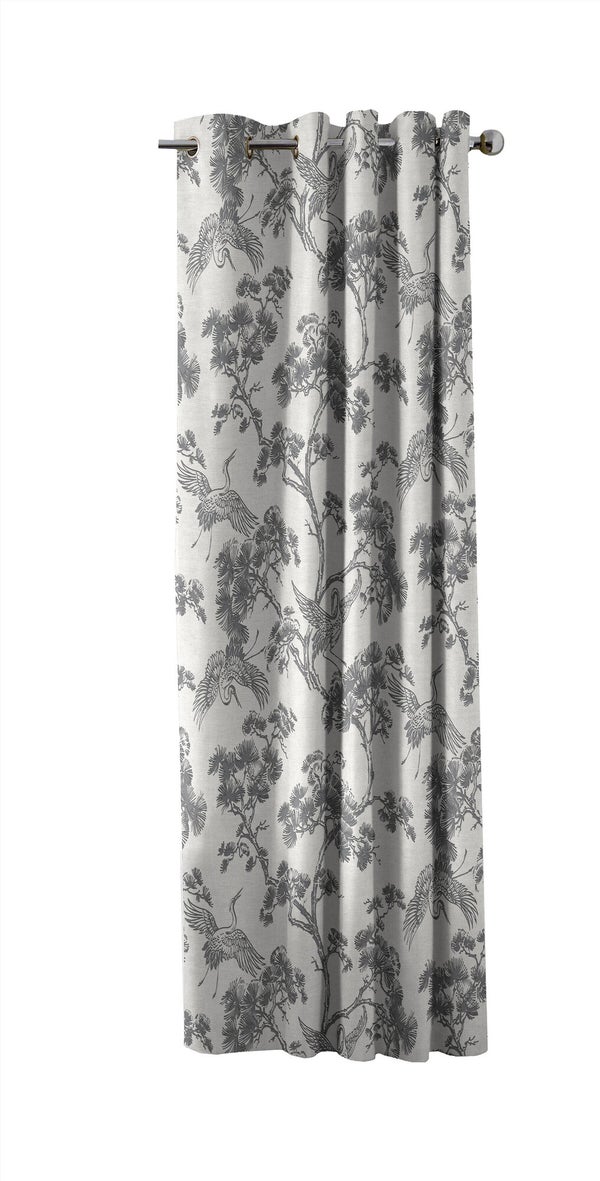 Rideau tamisant, Oriental, coton gris l.140 x H.280 cm