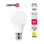 Ampoule led, plastique, B22, 806lm = 60W, blanc chaud, LEXMAN