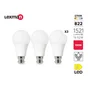 Lot de 3 ampoules led, plastique, B22, 1521lm = 100W, blanc chaud, LEXMAN