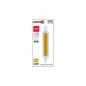 Ampoule led, tube R7S, 78mm, 470lm = 40W, blanc neutre, LEXMAN
