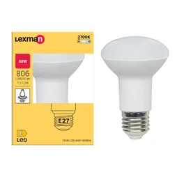 Ampoule led, réflecteur E27, 806lm = 60W, blanc chaud, LEXMAN