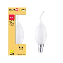 Ampoule led flamme coup de vent e14 3,4w=40w 470lm depoli 2700k LEXMAN