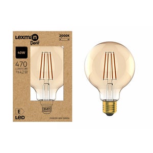 Ampoule led décorative, globe 95mm, E27, 470lm = 40W, blanc très chaud, LEXMAN