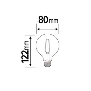 Ampoule led à filament, globe 80mm, E27, 470lm = 40W, blanc chaud, LEXMAN