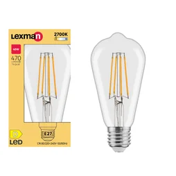 Ampoule led edison verre e27 3,4w=40w 470lm claire 2700k LEXMAN