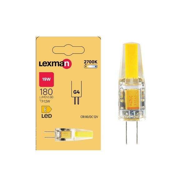 Ampoule led, capsule G4, 180lm = 19W, blanc chaud, LEXMAN