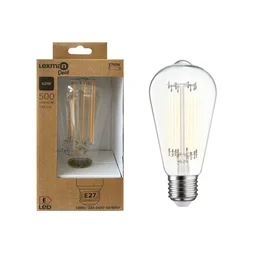 Ampoule led déco, filament carbone, Edison, E27, 500lm, blanc chaud, LEXMAN