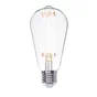 Ampoule led déco, filament carbone, Edison, E27, 500lm, blanc chaud, LEXMAN