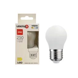 Ampoule led, sphérique, E27, 250lm = 25W, blanc neutre, LEXMAN