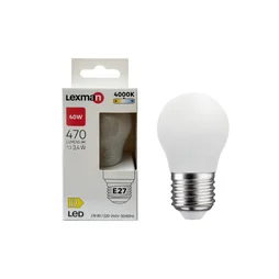 Ampoule led, sphérique, E27, 470lm = 40W, blanc neutre, LEXMAN