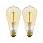 2 ampoules led décoratives, Edison, E27, 470lm = 40W, blanc très chaud, LEXMAN