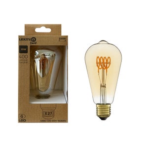 Ampoule led décorative, Edison, E27, 400lm = 35W, blanc très chaud, LEXMAN