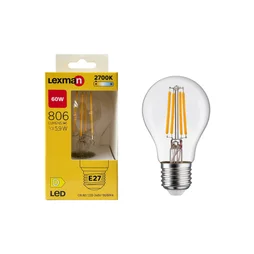Ampoule led E27, 806lm = 60W, blanc chaud, LEXMAN
