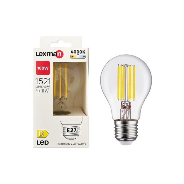 Ampoule led E27, 1521lm = 100W, blanc neutre, LEXMAN