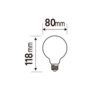 Ampoule led, globe 80mm, E27, 470lm = 40W, blanc chaud, LEXMAN