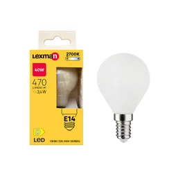 Ampoule led, sphérique E14, 470lm = 40W, blanc chaud, LEXMAN