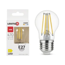 Ampoule led, sphérique, E27, 470lm = 40W, blanc neutre, LEXMAN