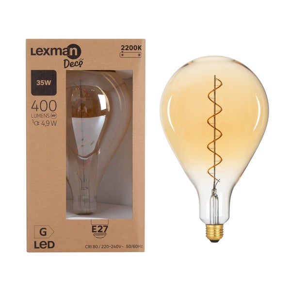 Ampoule led décorative XL, E27, 400lm = 35W, blanc très chaud, LEXMAN