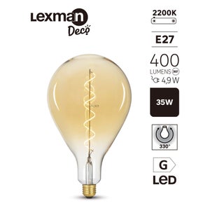 Ampoule led décorative XL, E27, 400lm = 35W, blanc très chaud, LEXMAN