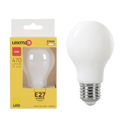 Ampoule led, E27, 470lm = 40W, blanc chaud, LEXMAN