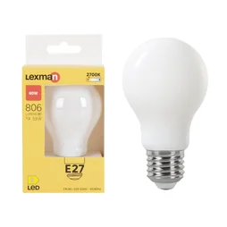 Ampoule led, E27, 806lm = 60W, blanc chaud, LEXMAN