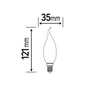 Ampoule led filament, flamme coup de vent, E14, 470lm = 40W, blanc chaud, LEXMAN