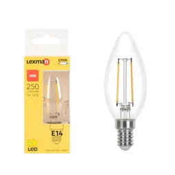 Ampoule led à filament, flamme, E14, 250lm = 25W, blanc chaud, LEXMAN