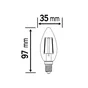 Ampoule led à filament, flamme, E14, 250lm = 25W, blanc chaud, LEXMAN