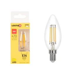 Ampoule led, flamme E14, 470lm = 40W, blanc chaud, LEXMAN