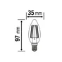 Ampoule led, flamme E14, 470lm = 40W, blanc chaud, LEXMAN