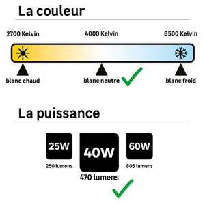Ampoule led à filament, flamme, E14, 470lm = 40W, blanc neutre, LEXMAN