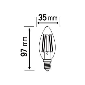 Ampoule led à filament, flamme, E14, 470lm = 40W, blanc neutre, LEXMAN