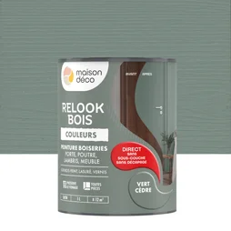 Peinture  Relook bois MAISON DECO, vert cedre satine, 1 l