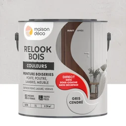 Peinture  Relook bois MAISON DECO, gris cendre satine, 2 l
