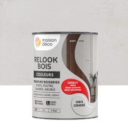 Peinture  Relook bois MAISON DECO, gris cendre satine, 1 l
