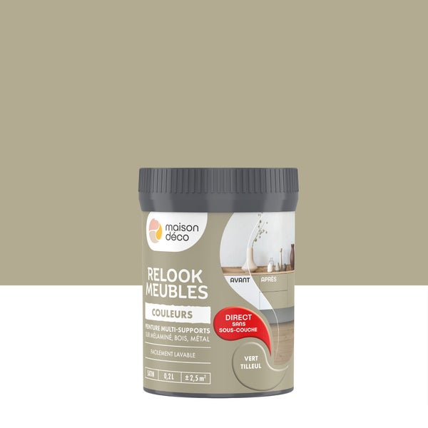 Peinture Relook meuble MAISON DECO vert tilleul satine 200 ml