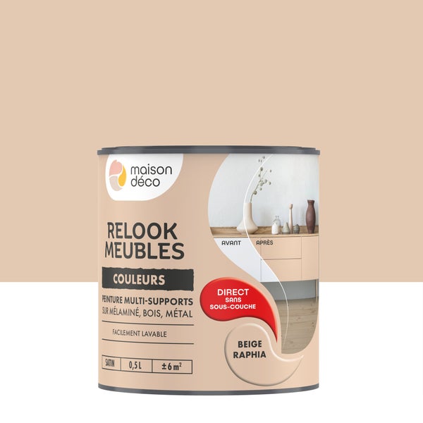 Peinture Relook meuble MAISON DECO beige raphia satine 0.5 l