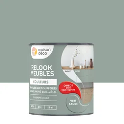 Peinture Relook meuble MAISON DECO vert sauge satine 0.5 l
