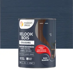 Peinture  Relook bois MAISON DECO, bleu marine satine, 1 l