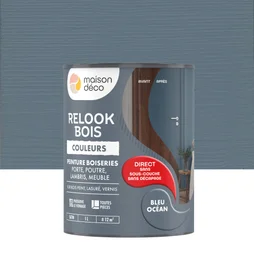 Peinture  Relook bois MAISON DECO, bleu ocean satine, 1 l