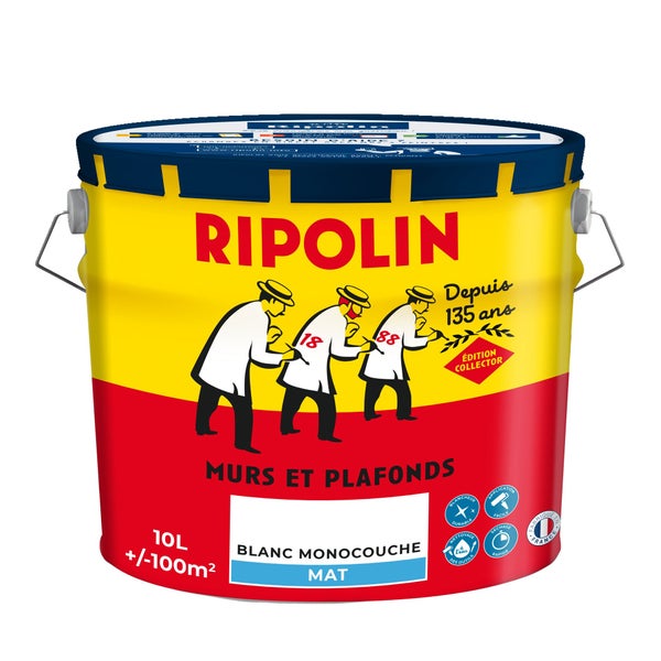 Peinture blanc mur / plafond RIPOLIN mat 10 l
